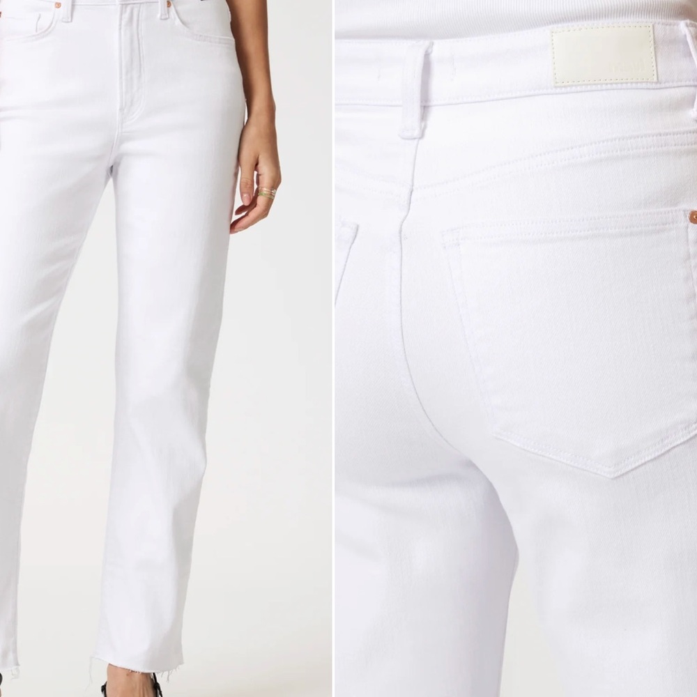 Mavi Women's White High rise slim boyfriend jeans